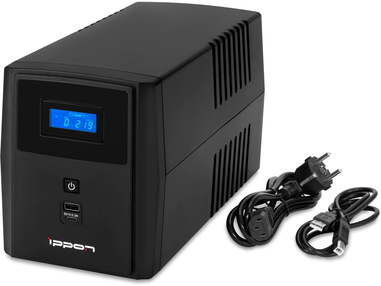 Источник бесперебойного питания Ippon Smart Power Pro II 1600 960Вт 1600ВА черный