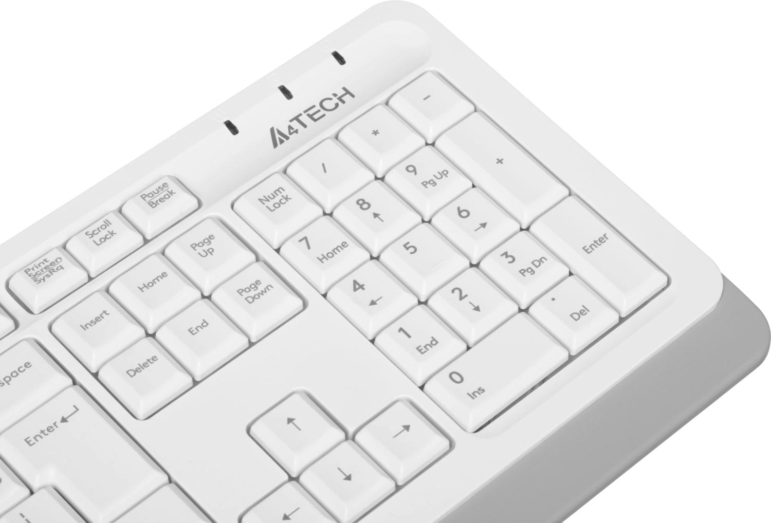Клавиатура + мышь A4Tech Fstyler F1010 клав:белый/серый мышь:белый/серый USB Multimedia (F1010 WHITE)