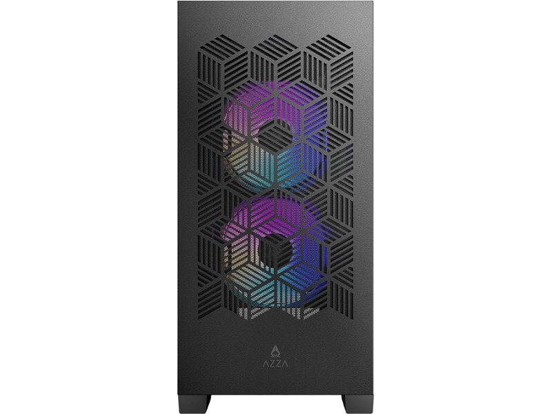 Корпус Azza AEROHEX-M черный без БП mATX 8x120mm 2x140mm 1xUSB2.0 2xUSB3.0 audio bott PSU