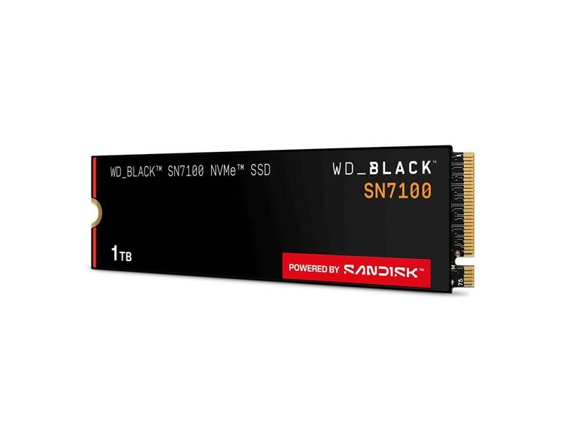 Твердотельный накопитель Western Digital Black SSD SN7100 M2.2280 PCIe 4.0 1Tb, 7250MBs/6900MBs, TBW 600, WDS100T4X0E, 1 year