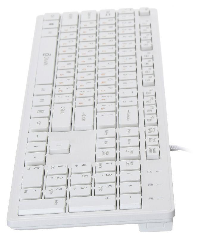 Клавиатура Оклик 500M белый USB slim Multimedia (1061586) кабель 1.5м
