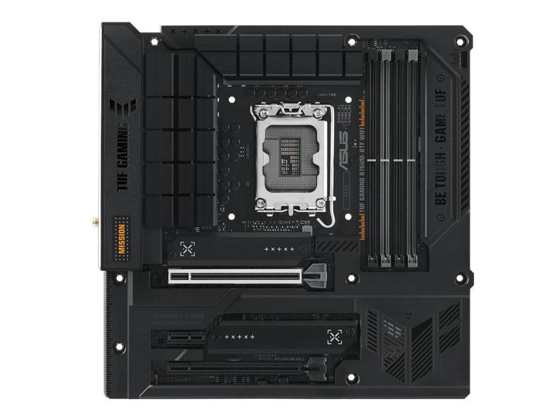 Материнская плата ASUS TUF GAMING B760M-BTF WIFI, LGA1700, B760, 4*DDR5, 4*SATA, 3*M.2, 5*USB 3.2, 4*USB 2.0, Type-C, 2*PCIx16, 1*PCIx1, DP+HDMI, mATX; 90MB1G50-M0EAY0