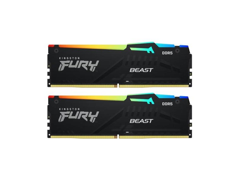 Память оперативная/ Kingston 16GB 6000MT/s DDR5 CL30 DIMM (Kit of 2) FURY Beast RGB EXPO
