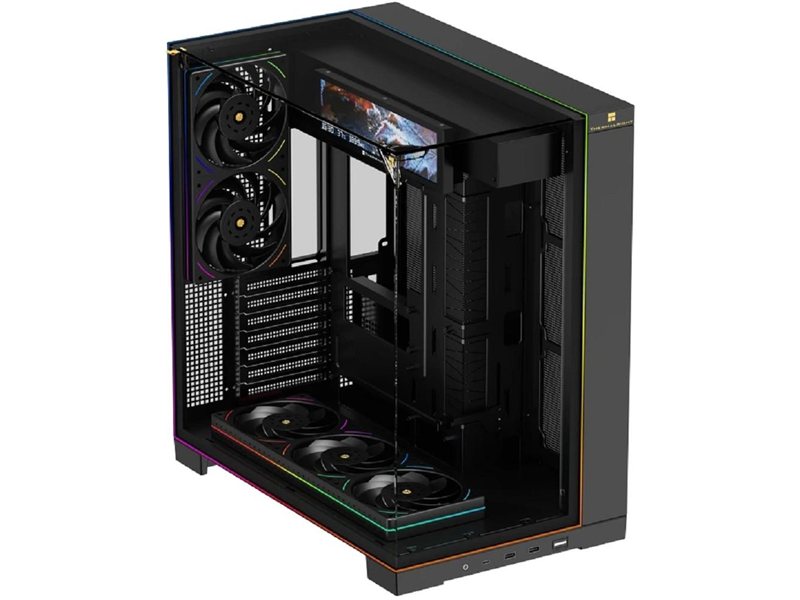 Thermalright Корпус TR-A70 Vision FanUB / Black / TG / TL-UB36R+TL-UB24 PWM Fans / 9.16'' LCD screen / USB TYPE-C / ATX / TRA70VFUBB