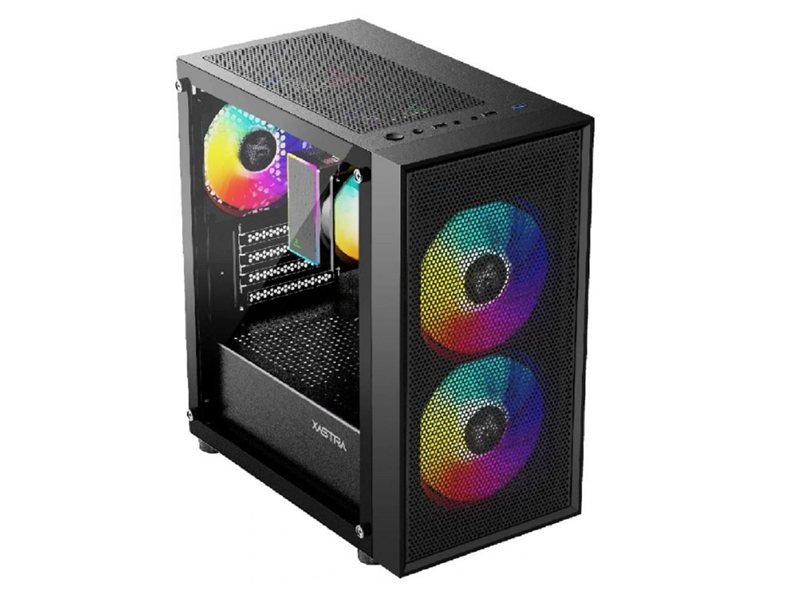 XASTRA Корпус A305M 3FRGB Black mATX/Mesh/ tempered glass / 2x140mm + 1x120mm FRGB fans/ A305M-2FC14F-1FC12F