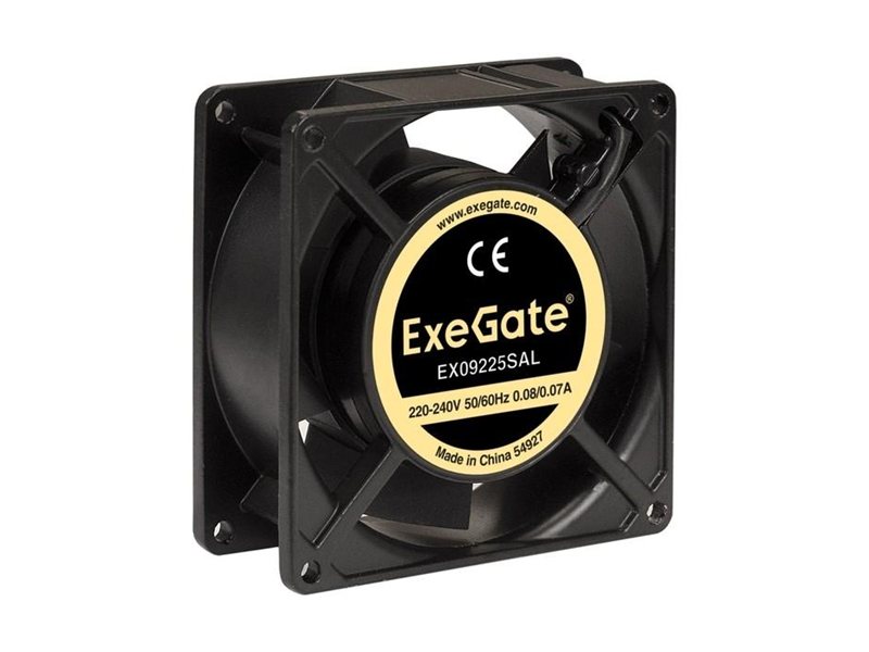 Exegate EX289005RUS Вентилятор 220В ExeGate EX09225SAL (92x92x25 мм, Sleeve bearing (подшипник скольжения), подводящий провод 30 см, 2500RPM, 34dBA)