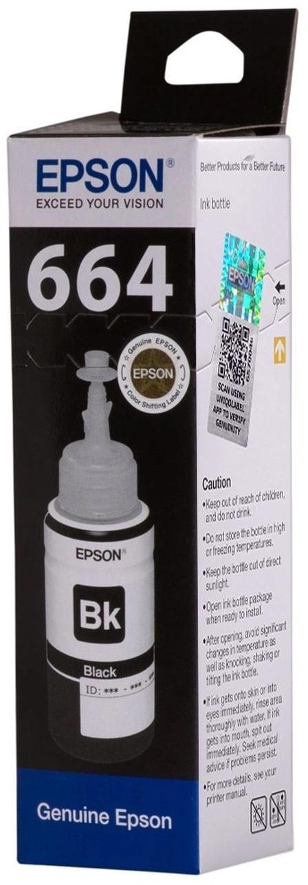 Чернила Epson 664 C13T664198 (аналог C13T66414A) черный 70мл для Epson L100