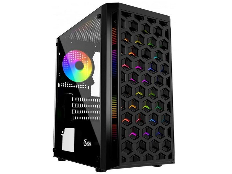 Корпус Powercase Корпус Powercase Mistral Micro T3B Tempered Glass, Mesh, 2x 140mm + 1х 120mm 5-color fan, чёрный, mATX (CMIMTB-L3) (202759)