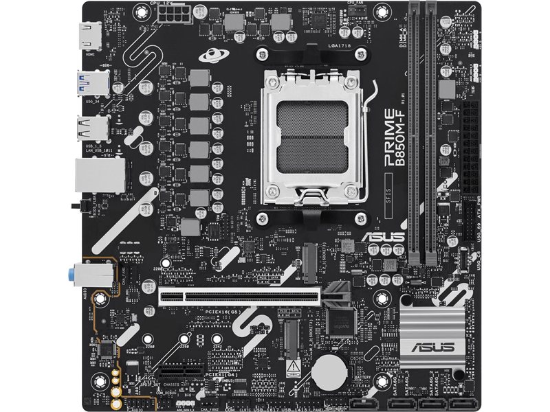 Материнская плата Asus PRIME B850M-F Socket AM5 AMD B850 2xDDR5 mATX AC`97 8ch(7.1) GbLAN RAID+VGA+HDMI