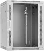 Шкаф коммутационный Cabeus (SH-05F-15U60/60-R) настенный 15U 600x600мм пер.дв.стекл 50кг серый 540мм 32кг 220град. 769мм IP20 сталь