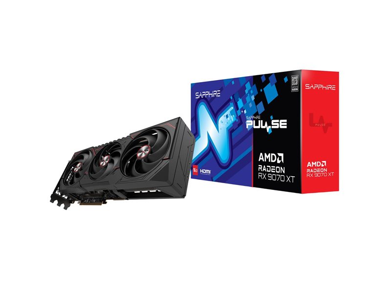 Sapphire RX9070XT PULSE 16GB GDDR6 256bit 2xDP 2xHDMI 3FAN RTL (11348-03-20G)