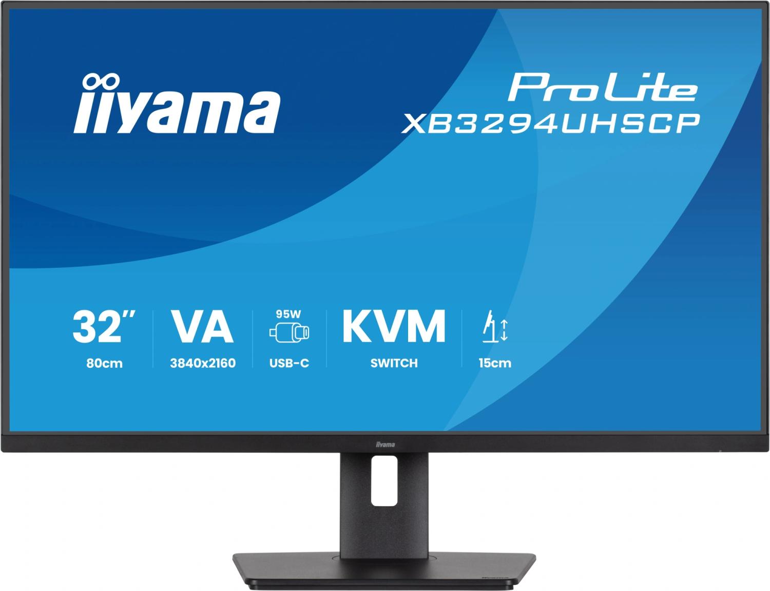 Монитор Iiyama 32" ProLite XB3294UHSCP-B1 черный VA LED 2ms 21:9 HDMI M/M матовая HAS 400cd 178гр/178гр 3440x2160 75Hz DP 4K USB 9.7кг