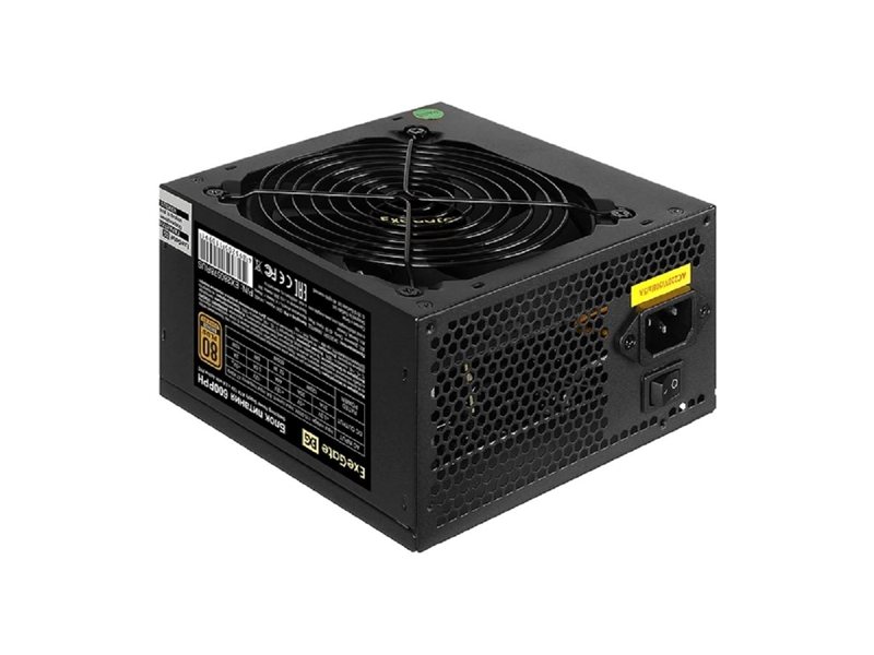 Exegate EX280578RUS Блок питания 600W Exegate 600PPH, 80+Bronze, RTL, ATX, black, APFC, 12cm, 24p, (4+4)p, 5*SATA, 3*IDE