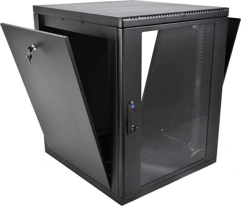 Шкаф коммутационный ЦМО (ШРН-М-15.500-9005) настенный 15U 600x520мм пер.дв.стекл 130кг черный 456мм 24.66кг 180град. 745мм IP20 сталь