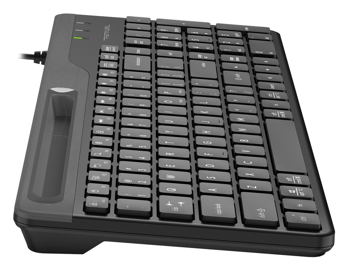 Клавиатура A4Tech FK25 черный/серый USB slim (FK25 BLACK) кабель 1.5м
