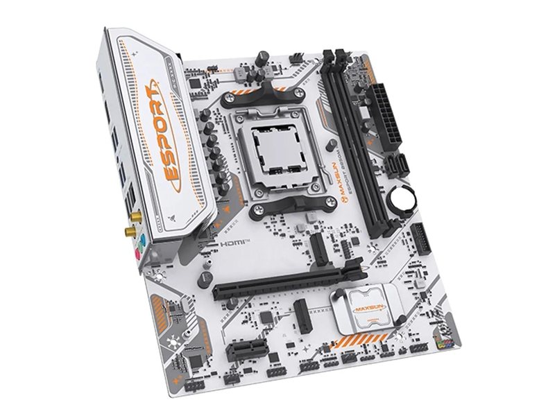 MAXSUN MS-eSport B850M WIFI ICE (Socket AM5, mATX, 2*DDR5(96Gb), DP/HDMI, 2*SATA3, 2*M.2, 1*PCIEx16/1*PCIEx1, 2*USB2.0, 4*USB 3.0, Bluetooth, Wi-Fi 802.11ax, RTL)
