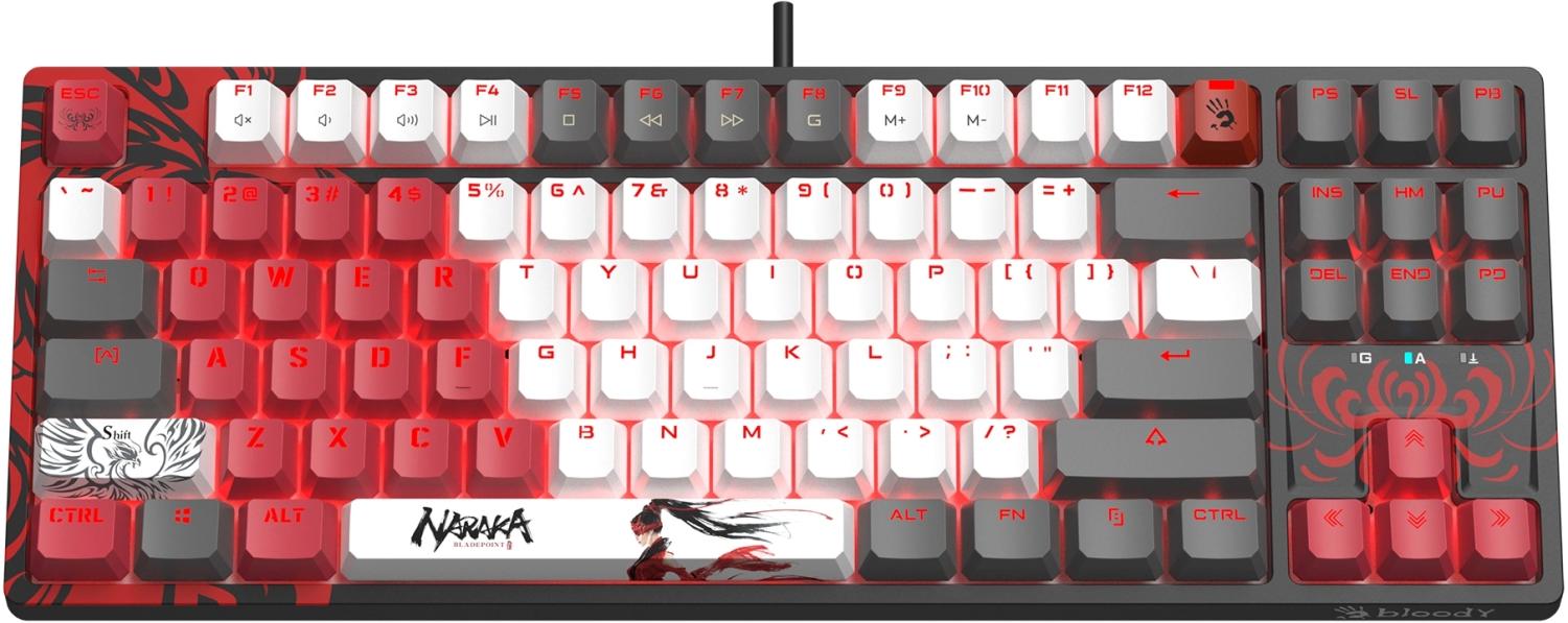 Клавиатура A4Tech S87 Naraka механическая черный/красный USB for gamer LED кабель 1.8м