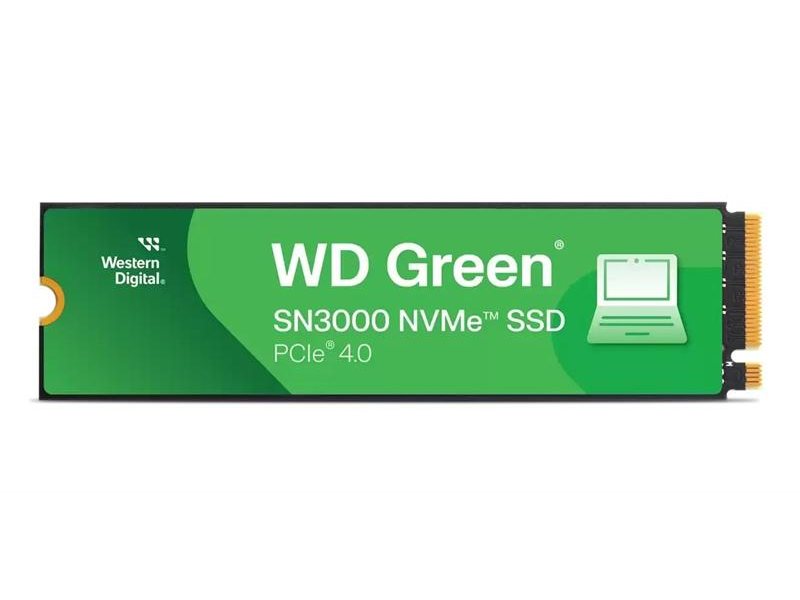 Твердотельный накопитель Western Digital Green SN3000 SSD M2.2280 PCIe 4.0 1Tb, 5000MBs/4200MBs, TBW 150, WDS100T4G0E, 1 year