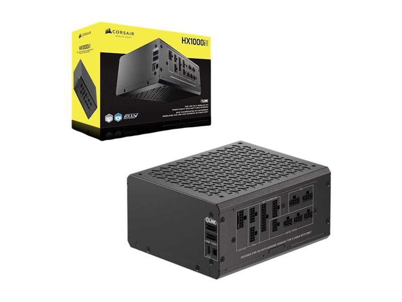Блоки питания/ Power Supply Corsair HX1000i SHIFT, Model RPS0195, 1000W 80+ Platinum (ATX, 3.1, PCIe 5.1, Full modular, 1x24(20+4)pin, 1x12V-2x6, 2x4+4-pin CPU +12V (EPS), 8x4-pin Molex, 4x6+2-pin PCIe, 8xSATA3, 1xType-C, Active, 140x140mm, 150x180x86mm,