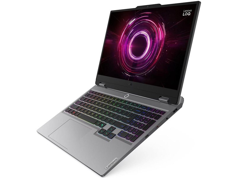 Ноутбук Lenovo LOQ 15AHP10 AMD Ryzen 5 220/16Gb (1*16 D5)/SSD512Gb/RTX5050 8Gb (100W)/15.6"/IPS/FHD/1920x1080/144Hz/NoOS/RJ-45/Luna Grey/2.4kg