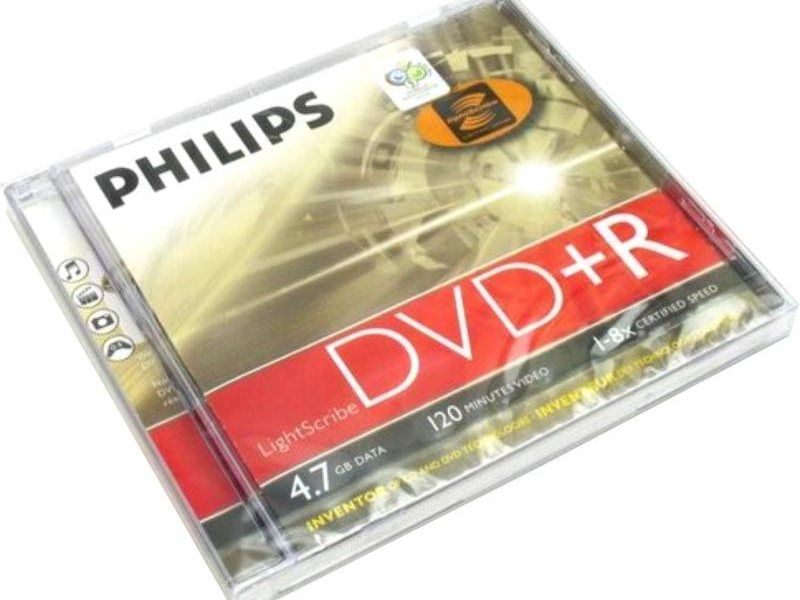 Диск DVD+R Philips 4.7 Gb, 16x, Slim Case (1)