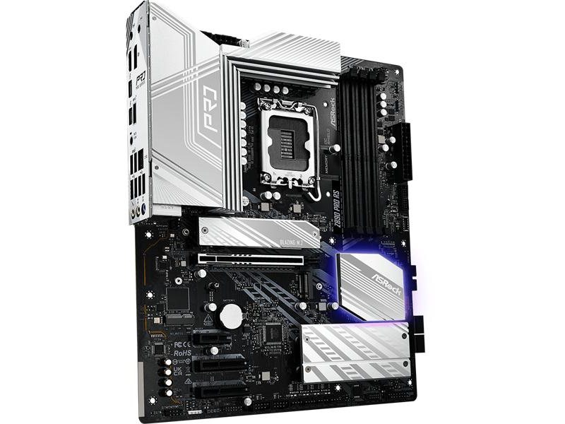 Материнская плата ASROCK Z890 PRO RS, LGA1851, Z890, 4*DDR5, 4*SATA, 4*M.2, 3*USB 3.2, 4*USB 2.0, 2*Type-C, 1*PCIx16, 2*PCIx4, 1*M.2 (Key E), HDMI+DP, ATX