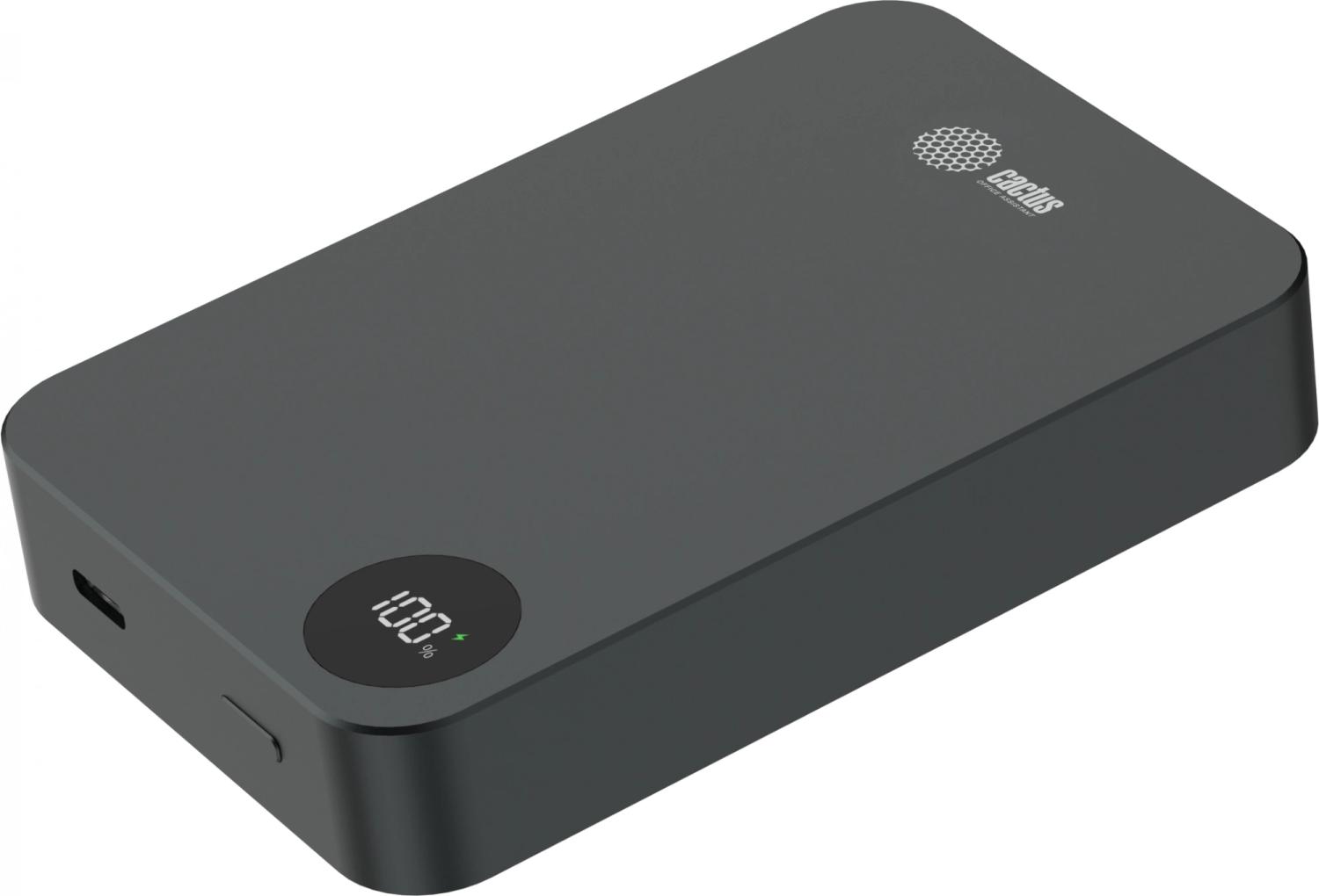 Мобильный аккумулятор Cactus CS-PBFSTA-10000 10000mAh 22.5W 4.5A USB-C беспров.зар. серый