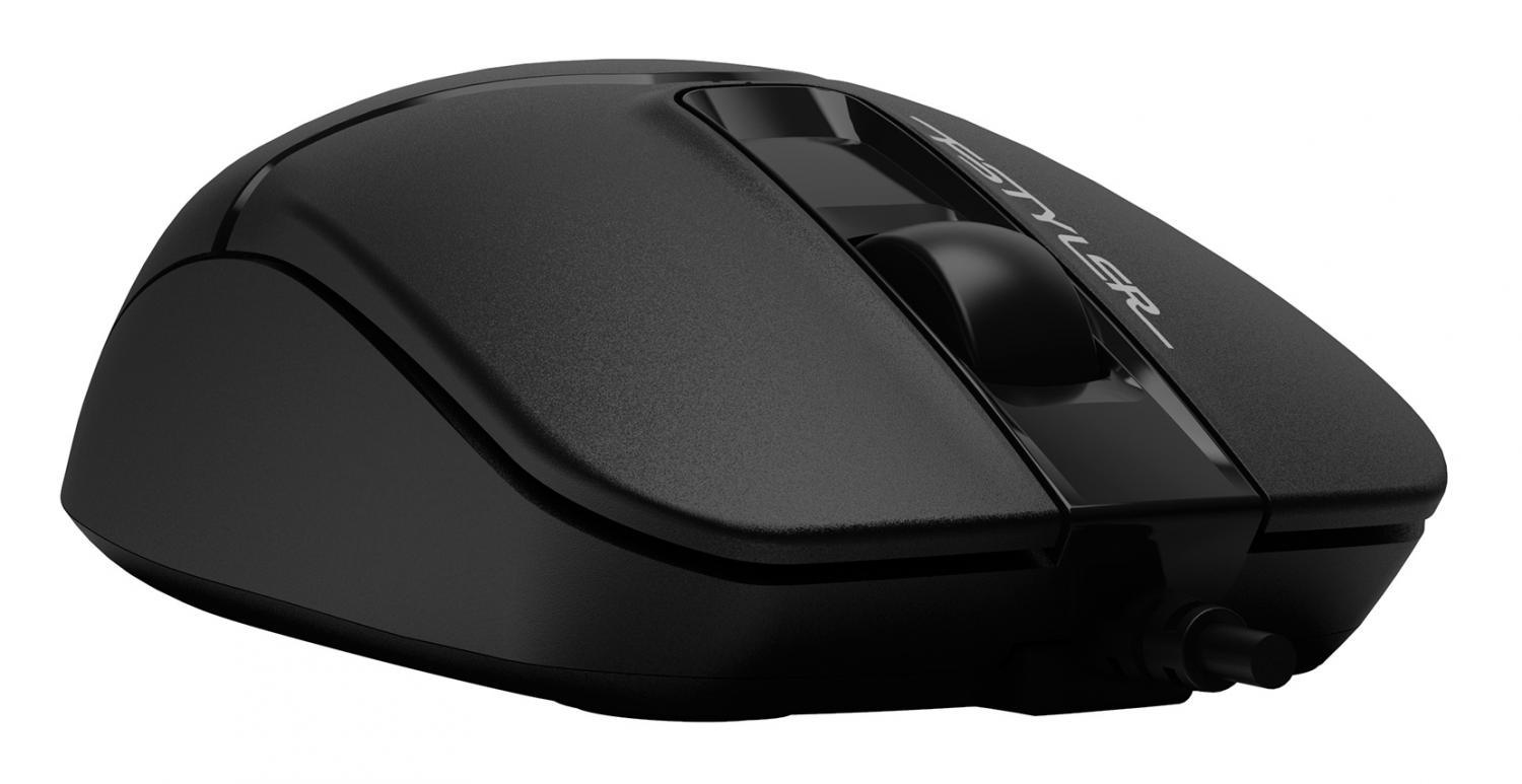Мышь A4Tech Fstyler FM12S черный оптическая 1200dpi silent USB 3but (FM12S BLACK)