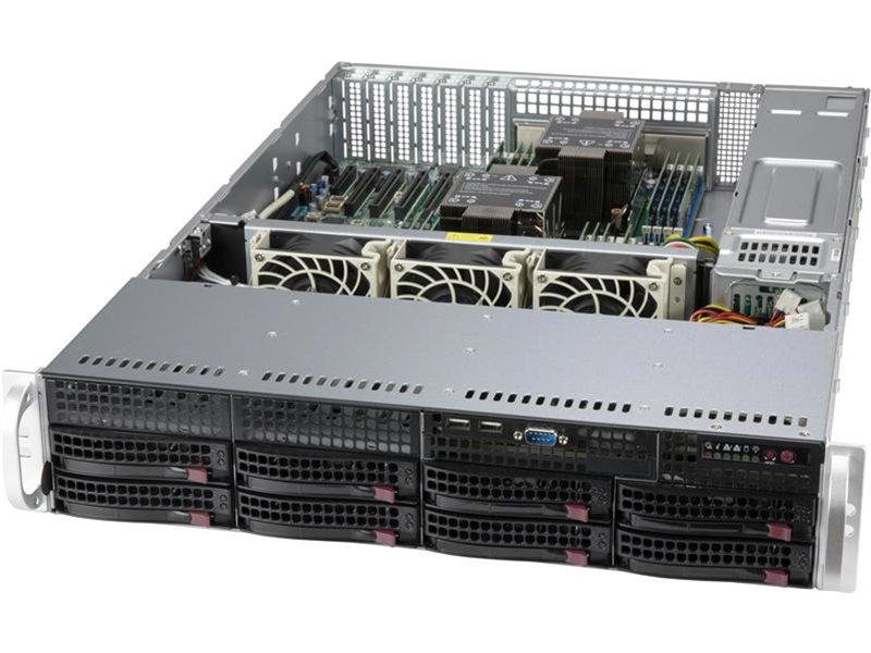 Корпус Supermicro SuperChassis 2U 825BTQC-R1K23LPB/HDD(8)LFF+opt.fix.HDD(2)LFF+opt.HDD(2)SFF/7xLP/2x1200W/ Backplane 8xSATA/SAS