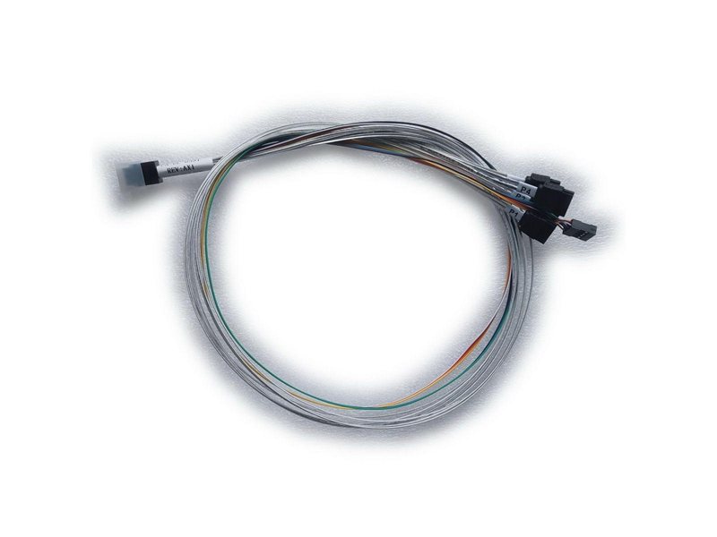 Кабель DiliVing DL-0591,    Internal SFF8643-to-4*SATA+SB ( HDmSAS (прямой) -to- 4*SATA(прямой)+SideBand)  Crossover, 75 cm