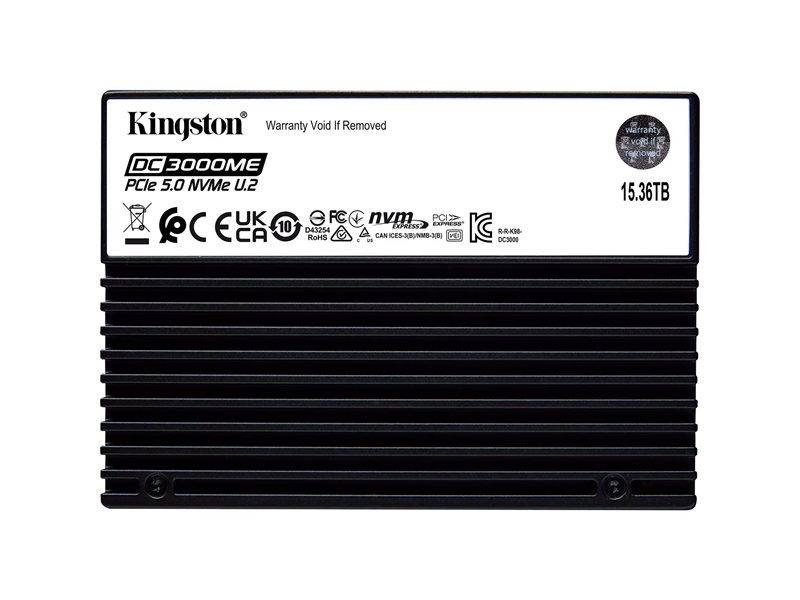 Твердотельный накопитель Kingston Enterprise SSD 15,36TB DC3000ME U.2, 2,5" PCIe Gen5 x4 NVMe R14 000/W9 700MB/s 3D eTLC MTBF 2M 28032TBW 1 Year Warrаnty