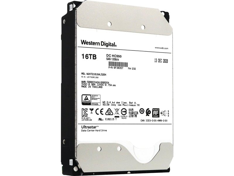 Жесткий диск/ HDD WD SAS Server 16Tb Ultrastar DC HC550 7200 12Gb/s 512MB 1 year warranty