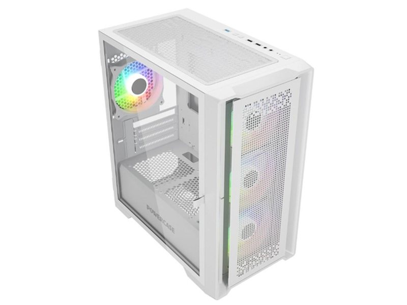 Powercase ByteFlow Micro White, Tempered Glass, 4х 120mm ARGB fans, ARGB HUB, белый, mATX (CAMBFW-A4)