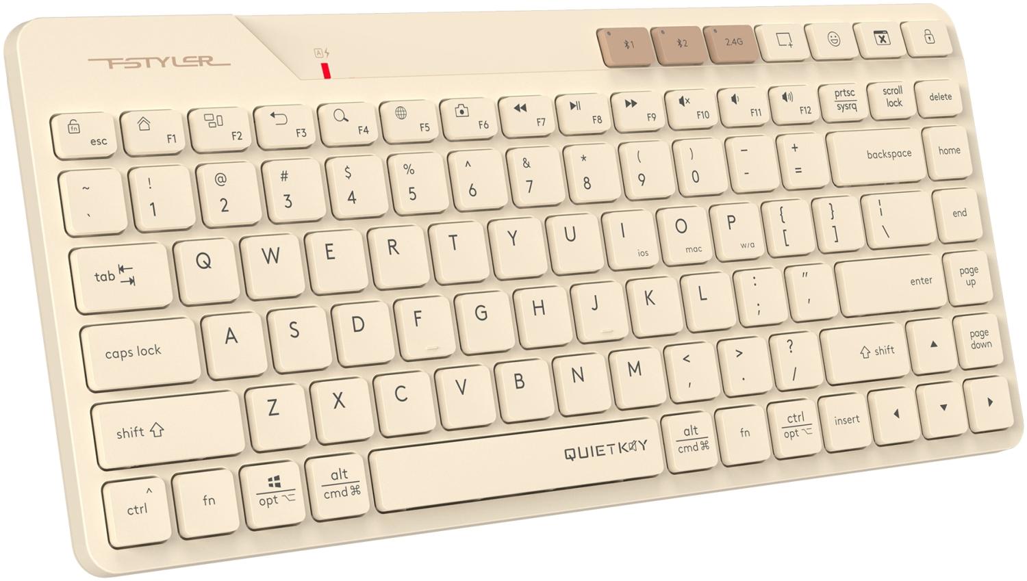 Клавиатура A4Tech FBK26C AS бежевый USB беспроводная BT/Radio slim Multimedia
