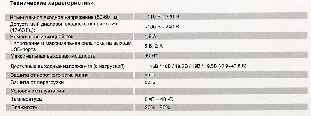 Блок питания Ippon S90U автоматический 90W 18.5V-20V 11-коннект. 4.5A 2.1A от бытовой электросети LED индикатор