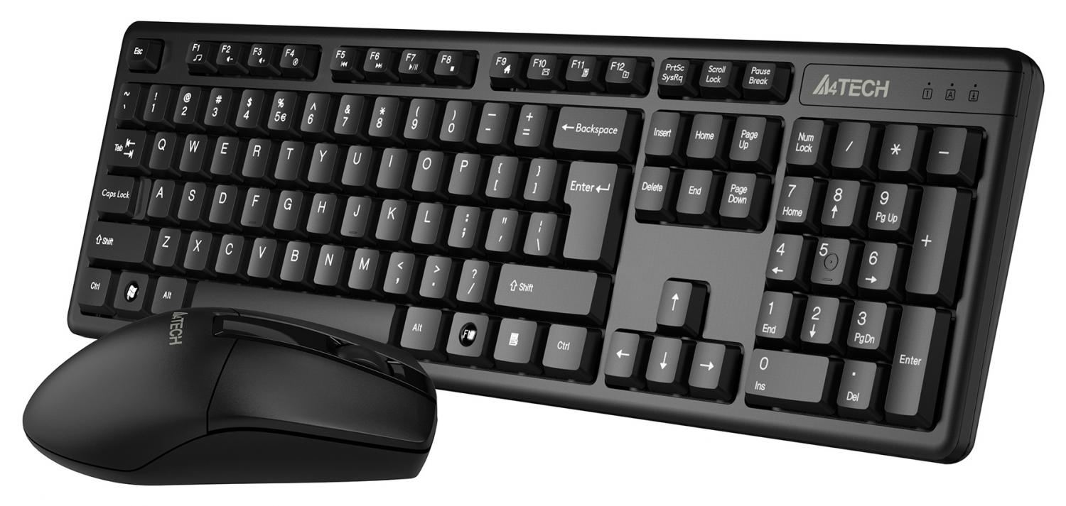 Клавиатура + мышь A4Tech 3330N клав:черный мышь:черный USB беспроводная Multimedia