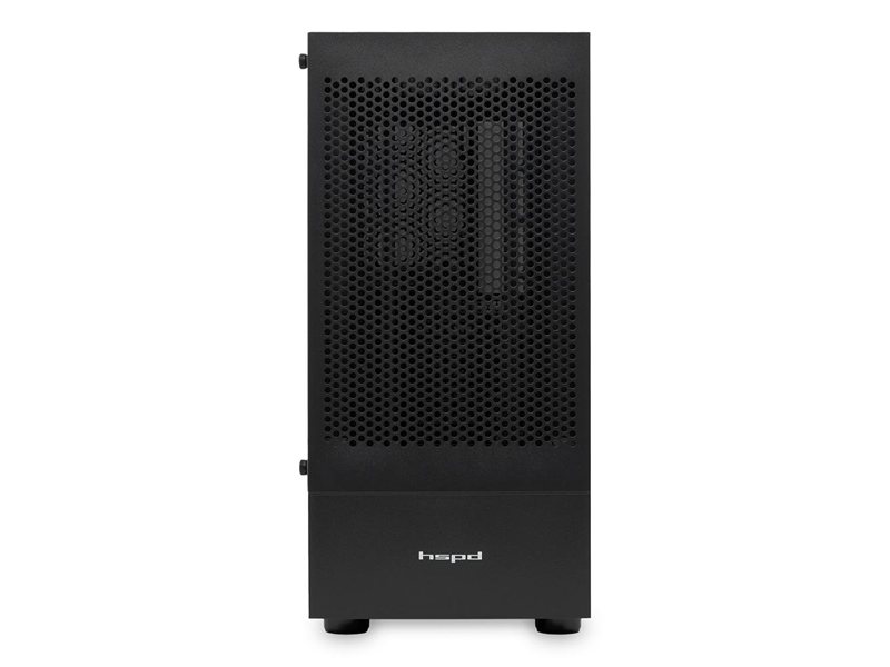 Корпус без блока питания/ Case HSPD M540, Mesh Mid Tower, Black, TG, 0.45 SPCC, no fans, ATX, mATX, mITX, 160/300/150mm, 2x2.5", 2x3.5", 7xPCI, 1xUSB-A 3.0, 2xUSB-A 2.0, 365x216x405mm