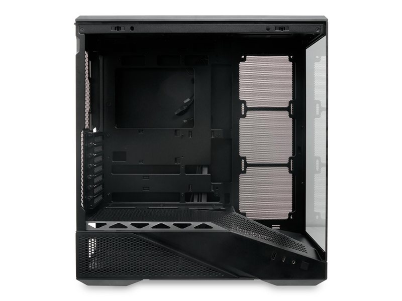 Корпус без блока питания/ Case HSPD F711, Panoramic Full Tower, Black, TG, 0.7 SPCC, no fans ATX, mATX, mITX 190/420/280mm 2x2.5", 2x3.5", 7xPCI 1xUSB-A 3.0, 1xUSB-C 445x235x475mm