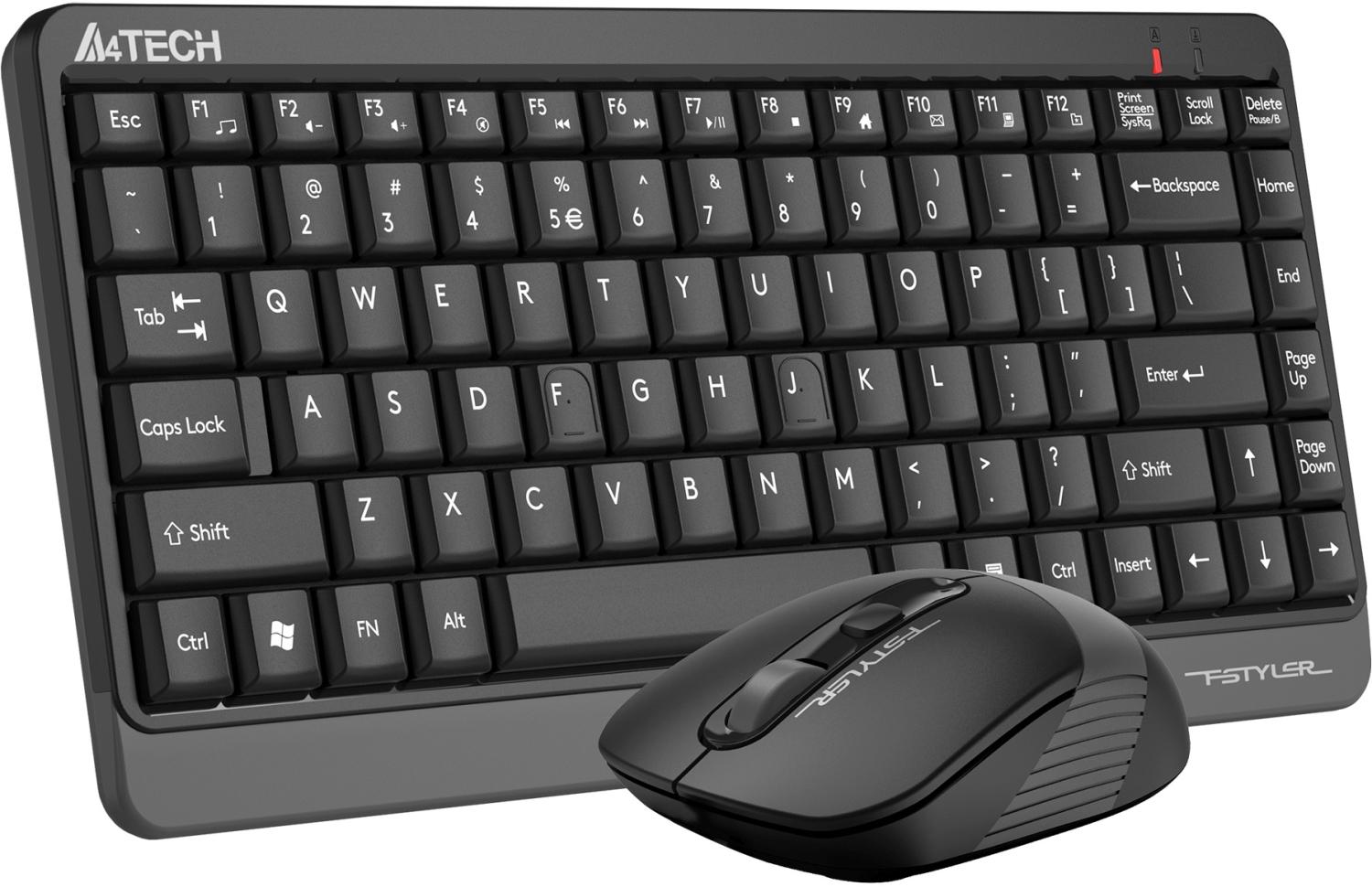 Клавиатура + мышь A4Tech Fstyler FG1110 клав:черный/серый мышь:черный/серый USB беспроводная Multimedia (FG1110 GREY)
