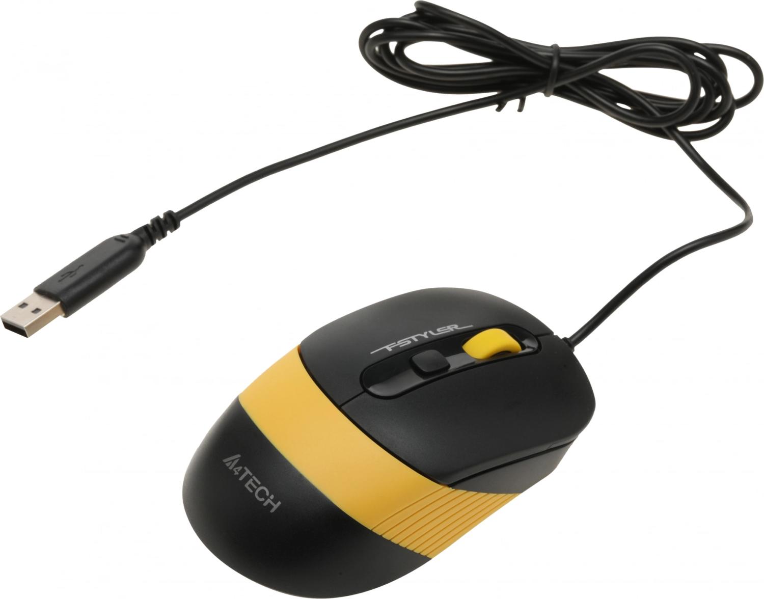 Клавиатура + мышь A4Tech Fstyler F1110 клав:черный/желтый мышь:черный/желтый USB Multimedia (F1110 BUMBLEBEE)