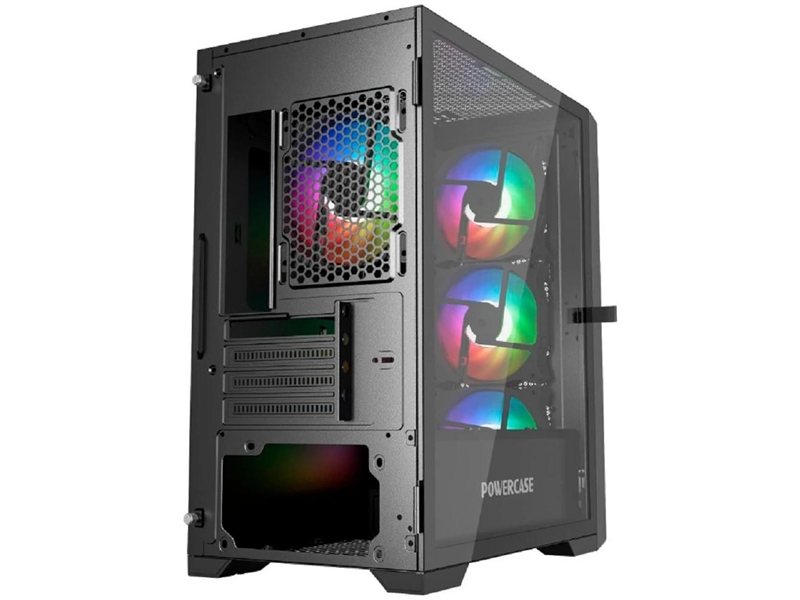 Powercase Alisio Micro X4B V2, Tempered Glass, 4х 120mm ARGB fans, ARGB HUB, чёрный, mATX (CAMCXB-A4)