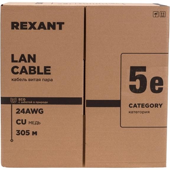 Кабель информационный Rexant 01-0045-R кат.5E U/UTP 4 пары PE внешний 305м черный