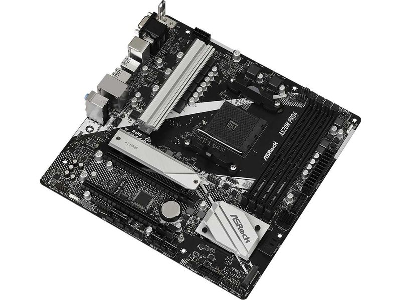 Материнская плата Asrock A520M PRO4 Soc-AM4 AMD A520 4xDDR4 mATX AC`97 8ch(7.1) GbLAN RAID+VGA+HDMI+DP