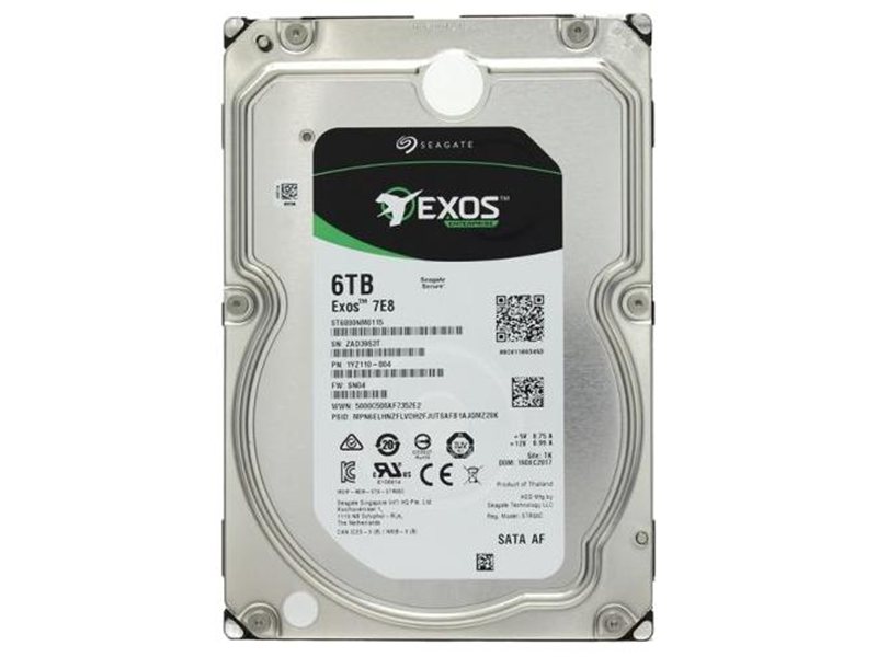 Жесткий диск Seagate Exos 7E8 HDD 3.5" SATA 6Tb, 7200 rpm, 256Mb buffer, ST6000NM021A, 512e/4Kn, 1 year, (analog ST6000NM0115) (Потертости на клеммах, Царапины на корпусе, Диски восстановленные.)