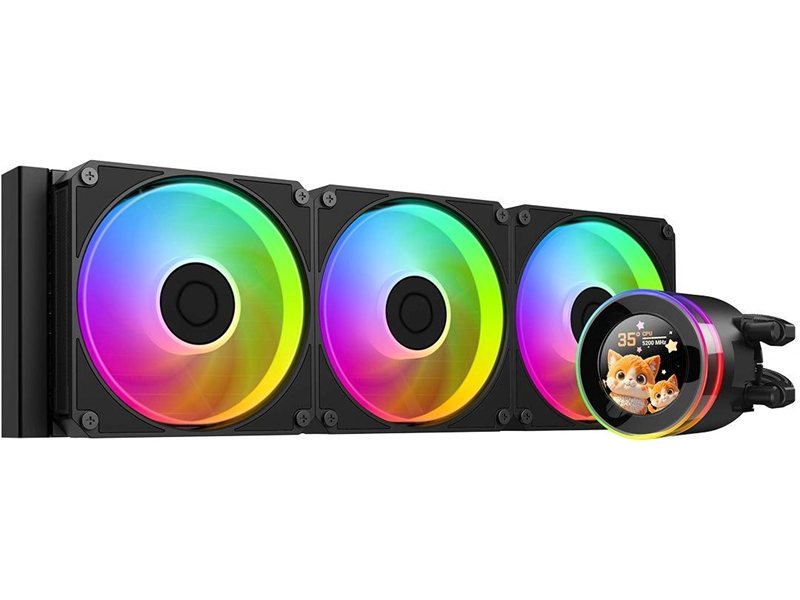 Система водяного охлаждения ID-Cooling SL360 V2 ARGB Soc-AM5/AM4/1200/1700/1851 черный 4-pin 31dB Al+Cu LCD 350W Ret