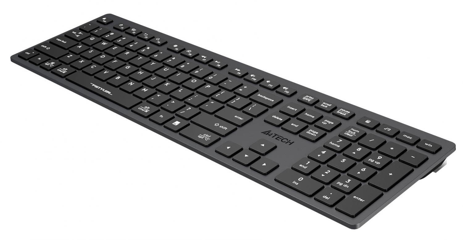 Клавиатура A4Tech FX50 серый USB slim Multimedia (FX50 GREY) кабель 1.5м
