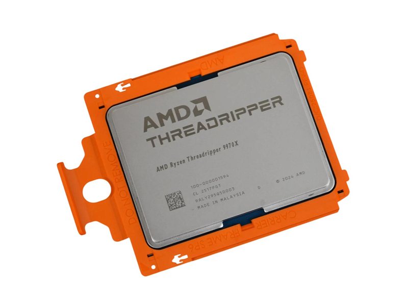 Центральный Процессор AMD RYZEN Threadripper 9970X OEM (Shimada Peak, 4nm, C32/T64, Base 4,0 GHz, Turbo 5,4 GHz, Without Graphics, L3 128MB, TDP 350W, sTR5)