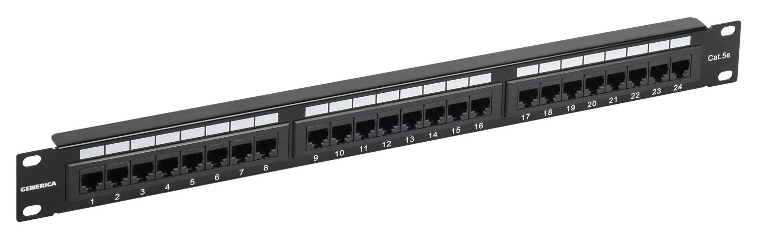 Патч-панель ITK PP24-1UC5EU-K05-G 19" 1U 24xRJ45 кат.5E UTP
