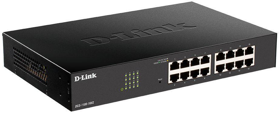 Коммутатор D-Link DGS-1100-16V2/A (L2) 16x1Гбит/с управляемый