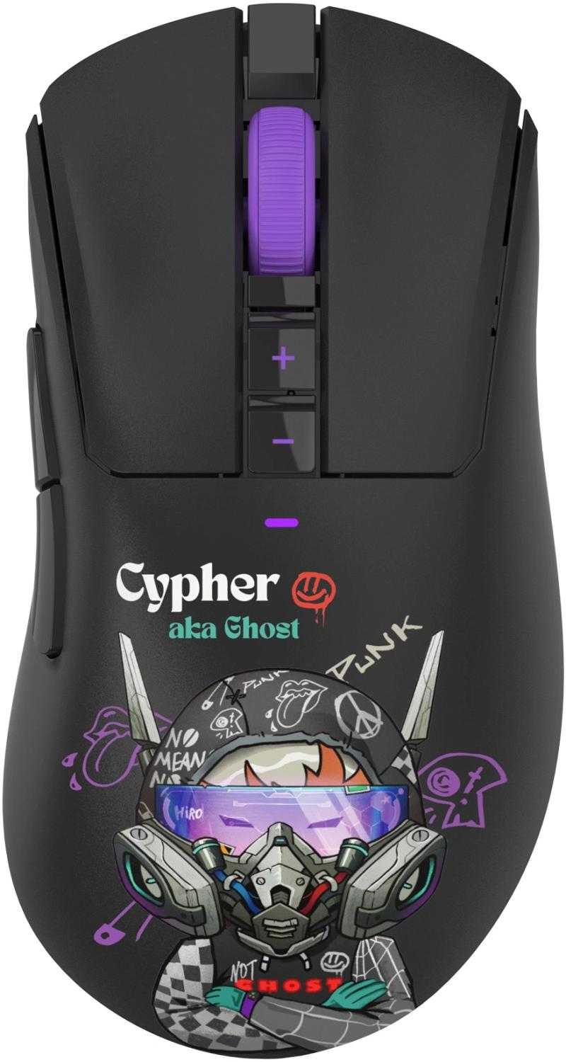 Мышь A4Tech Bloody R73 Pro черный/рисунок оптическая 26000dpi беспров. USB/USB-C 7but (R73 PRO CYPHER GHOST)